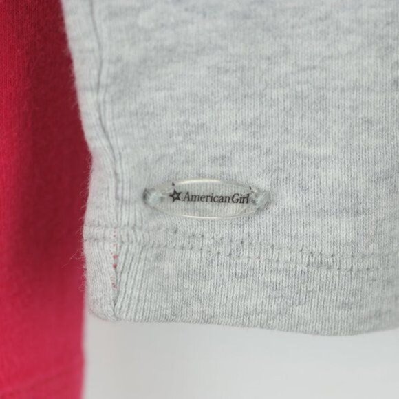 American Girl Girls Size 8 Gray Red Reindeer Graphic Long Sleeve Pajama Top - Picture 6 of 8
